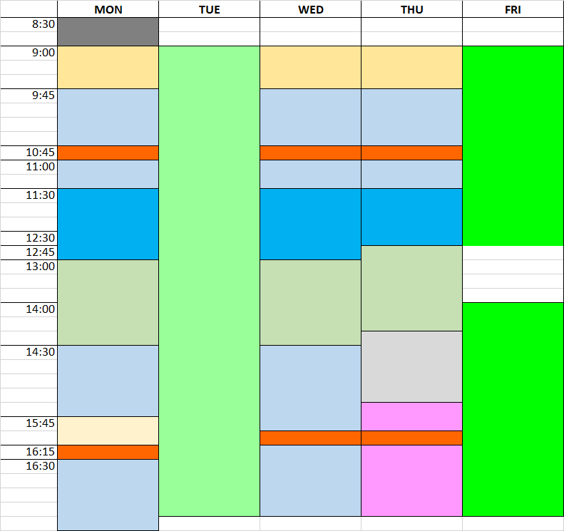 daily schedule